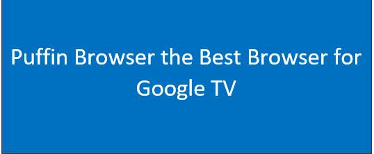 Puffin Browser the Best Browser for Google TV | See Details
